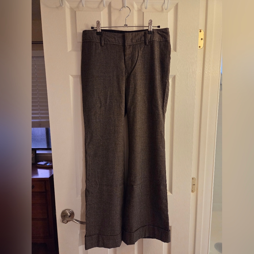 Women's Brown Houndstooth Banana Republic Dress Pants